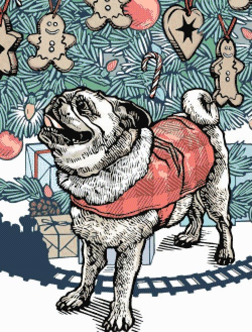 Pug Christmas MINI